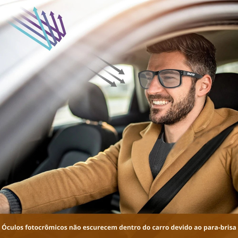 Óculos de sol polarizados fotocromáticos da marca BMW