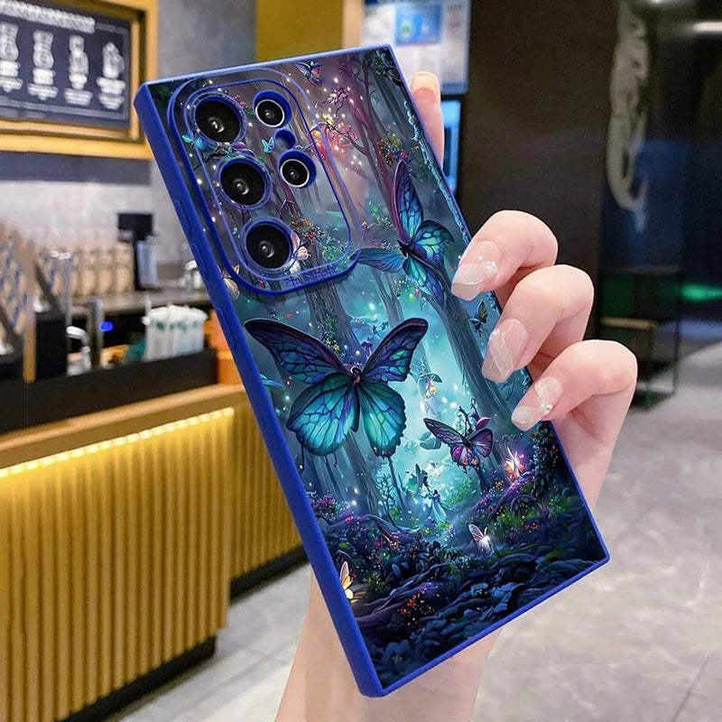 Capa de celular borboleta que brilha no escuro para Samsung