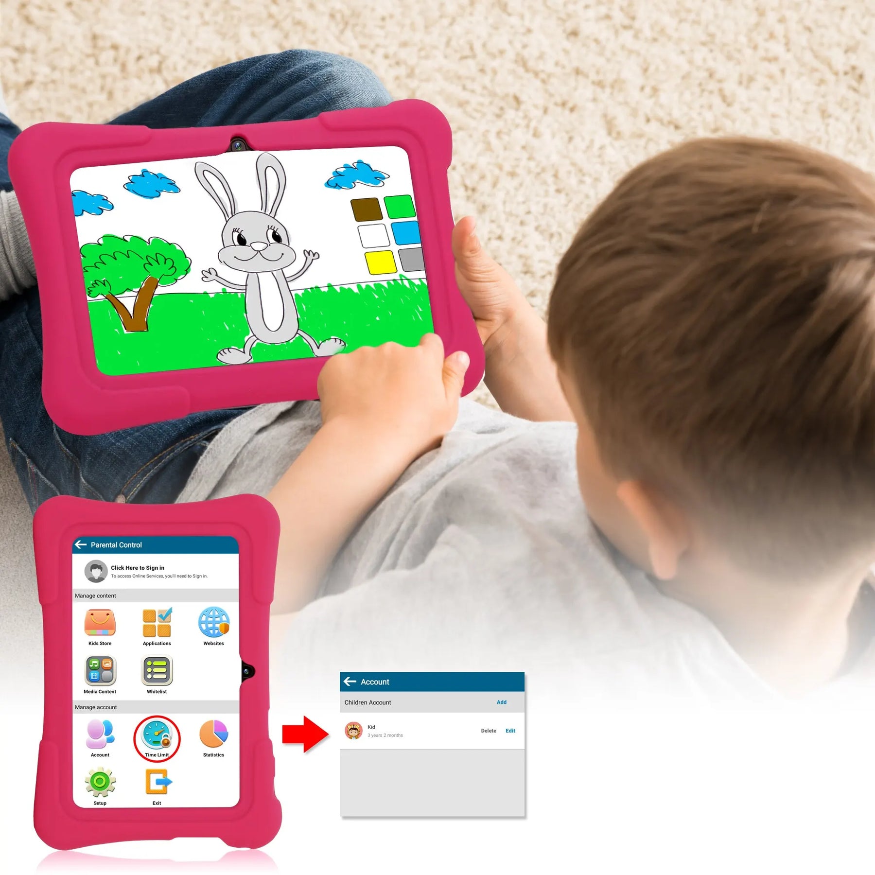 PRITOM 7 polegadas Tablet Para Crianças