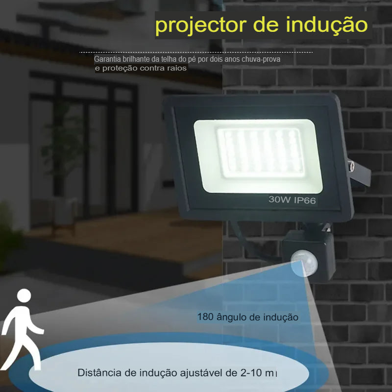 Holofotes LED Sensor de movimento PIR IP66 à prova d'água