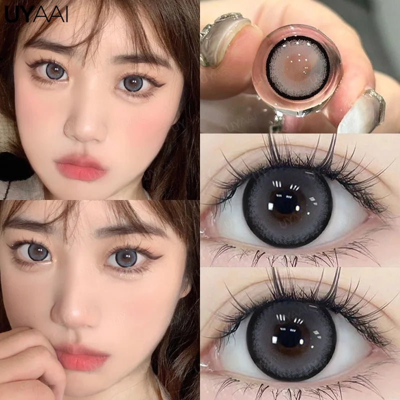 UYAAI 15mm Big Diameter Black Lenses 14.5mm Lenses Colored Contact Lenses for Eyes Big Eye Lenses Natural Look Lenses