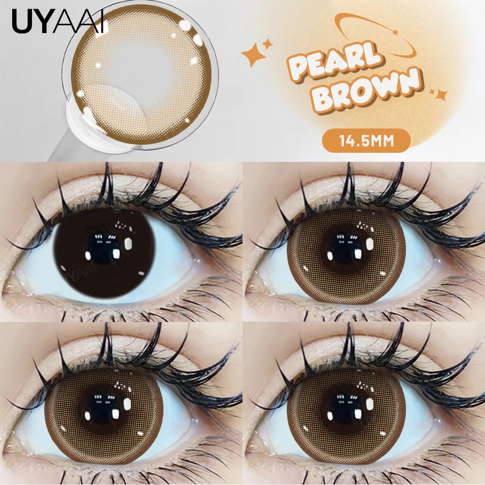 UYAAI 15mm Big Diameter Black Lenses 14.5mm Lenses Colored Contact Lenses for Eyes Big Eye Lenses Natural Look Lenses
