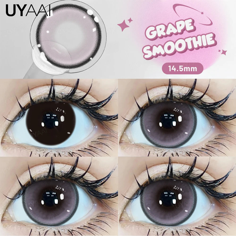 UYAAI 15mm Big Diameter Black Lenses 14.5mm Lenses Colored Contact Lenses for Eyes Big Eye Lenses Natural Look Lenses