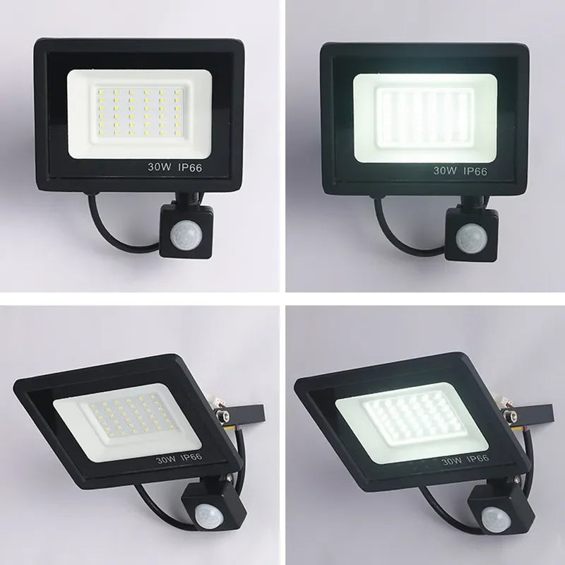 Holofotes LED Sensor de movimento PIR IP66 à prova d'água