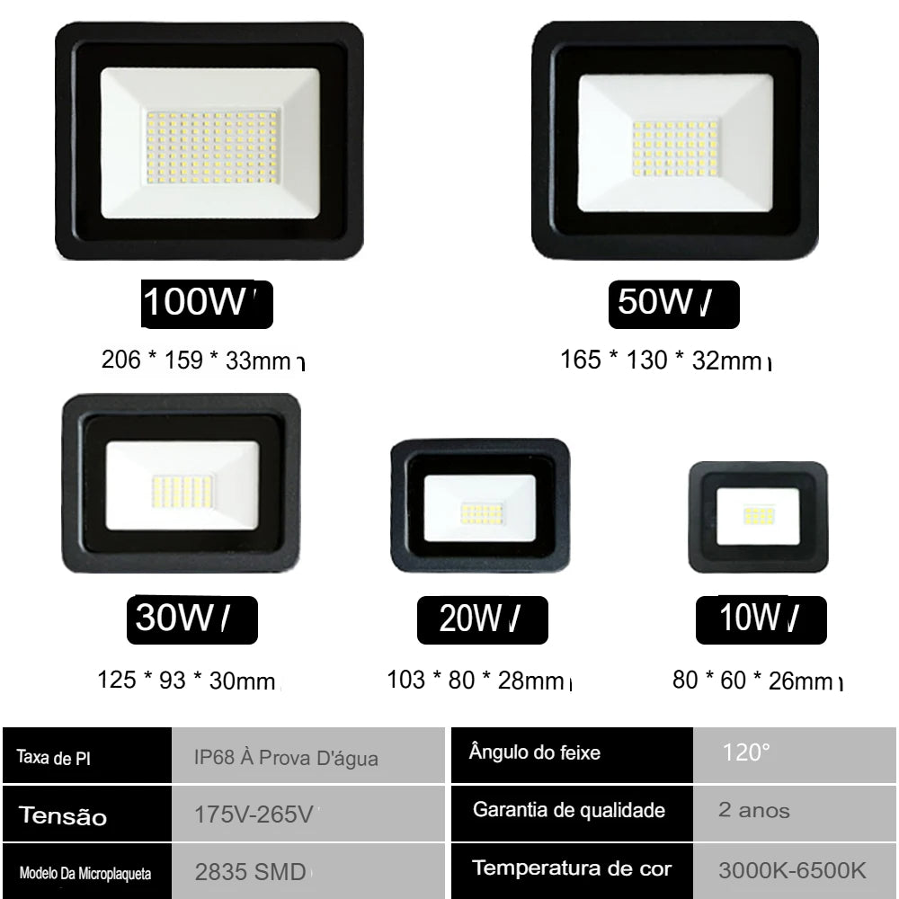 Holofote LED AC220V para exterior