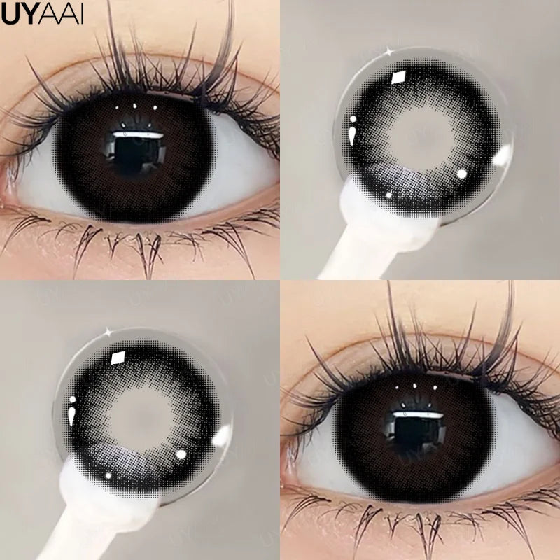 UYAAI 15mm Big Diameter Black Lenses 14.5mm Lenses Colored Contact Lenses for Eyes Big Eye Lenses Natural Look Lenses