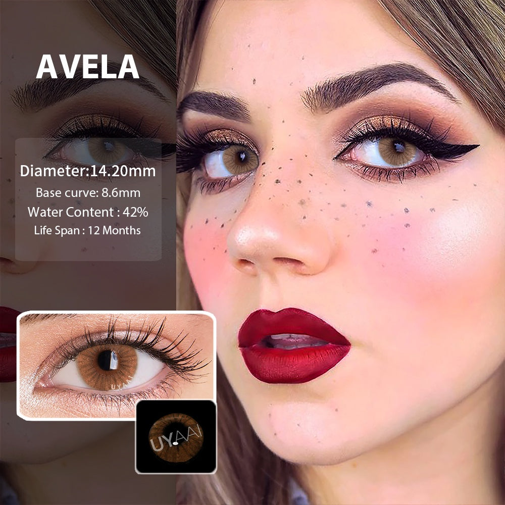 UYAAI【1*contacts Lenses+1*tweezers+1*lenses Case】 Lentes De Contato Coloridas 1/Olho Azul