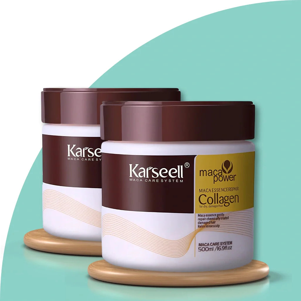 Máscara de Colágeno Karseell Original: Renovação e Brilho para Cabelos 500ml | COMPRE 1 LEVE 2