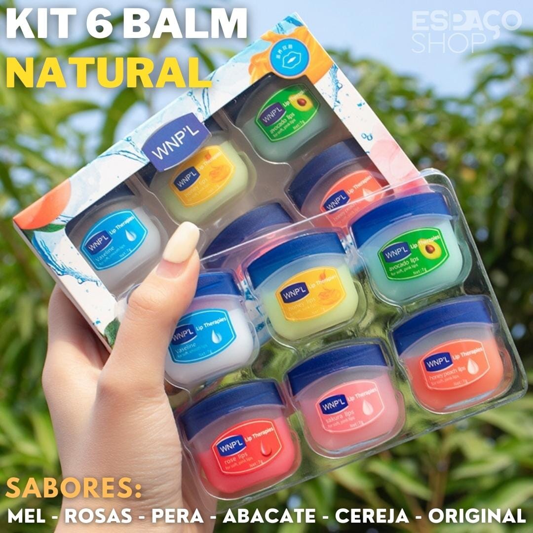 kit com 6 Lip Balm Therapy Natural