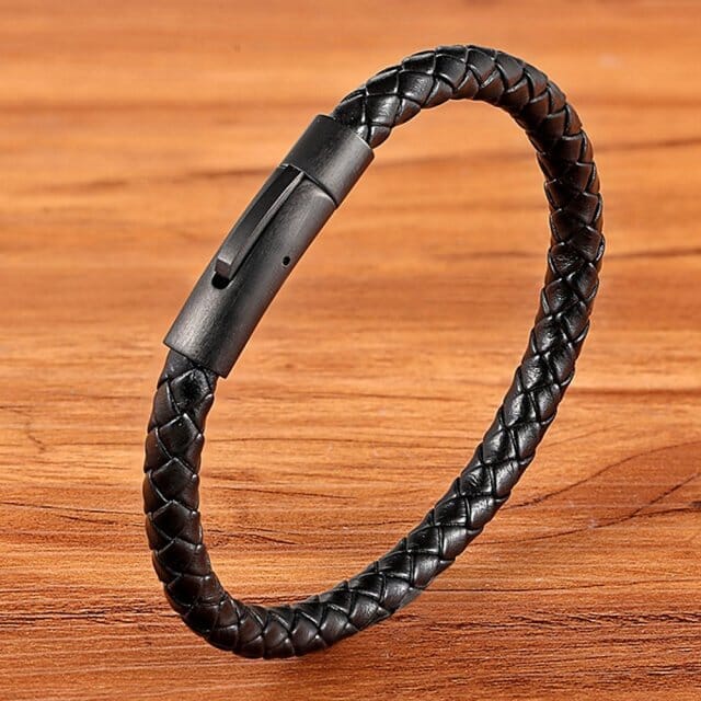 Pulseira de Couro - Tecido a mão