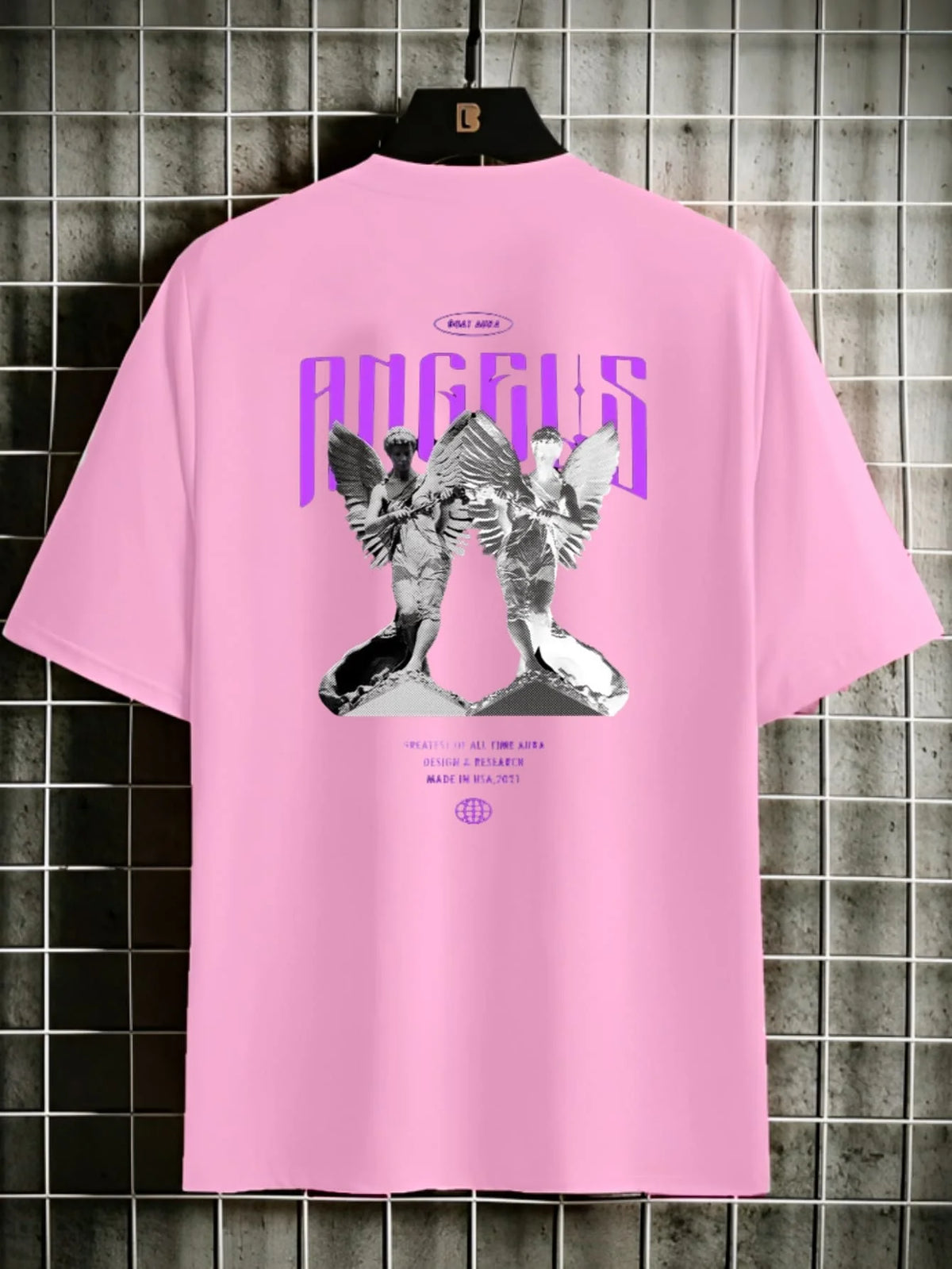 Camiseta Masculina Streetwear Algodão Estampada Angels