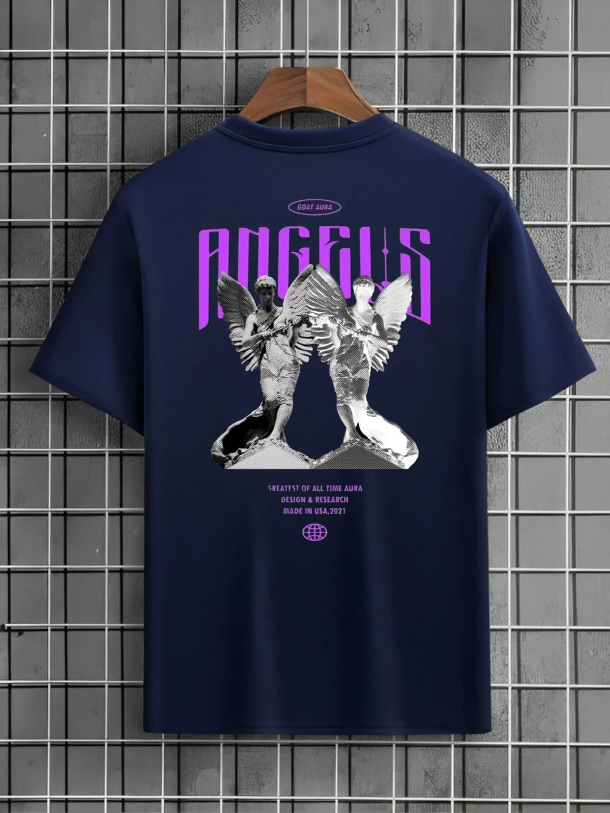 Camiseta Masculina Streetwear Algodão Estampada Angels