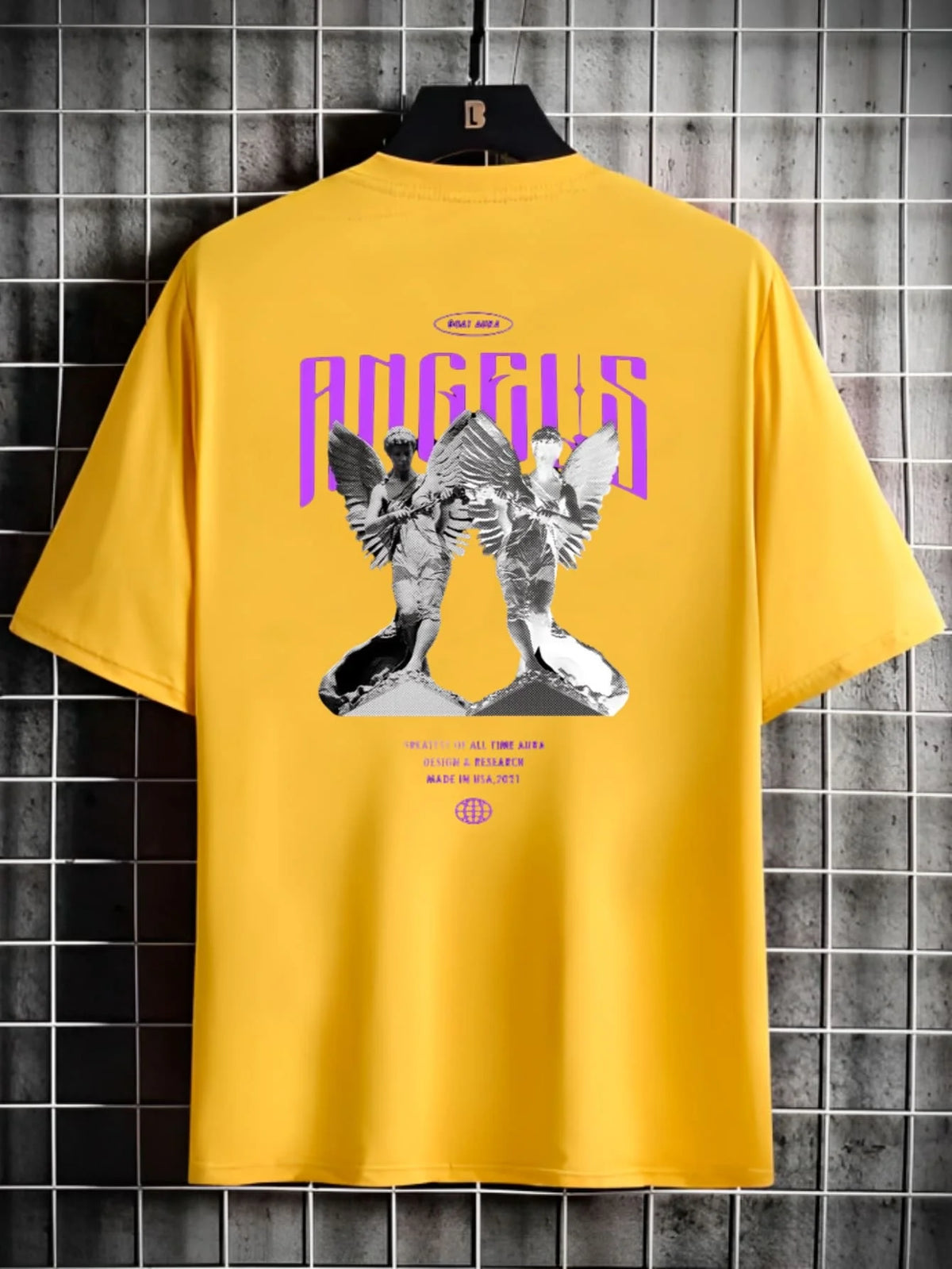 Camiseta Masculina Streetwear Algodão Estampada Angels