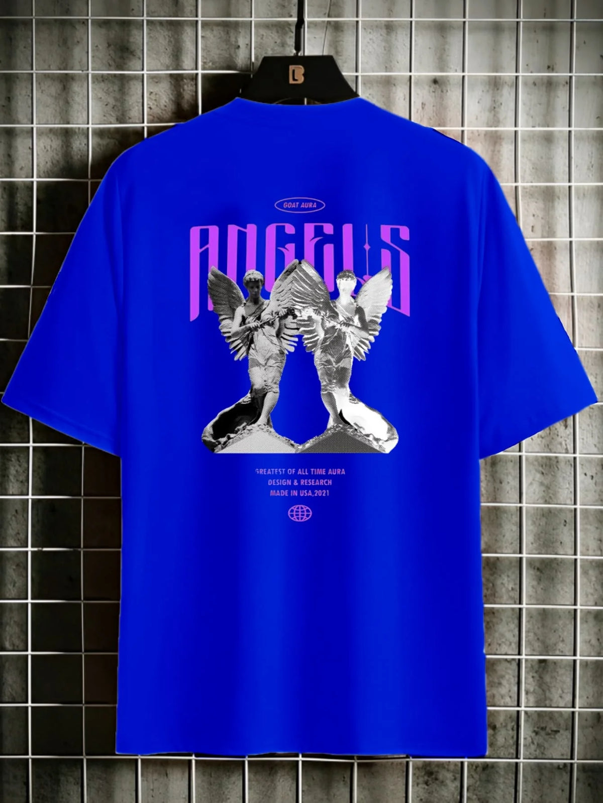 Camiseta Masculina Streetwear Algodão Estampada Angels