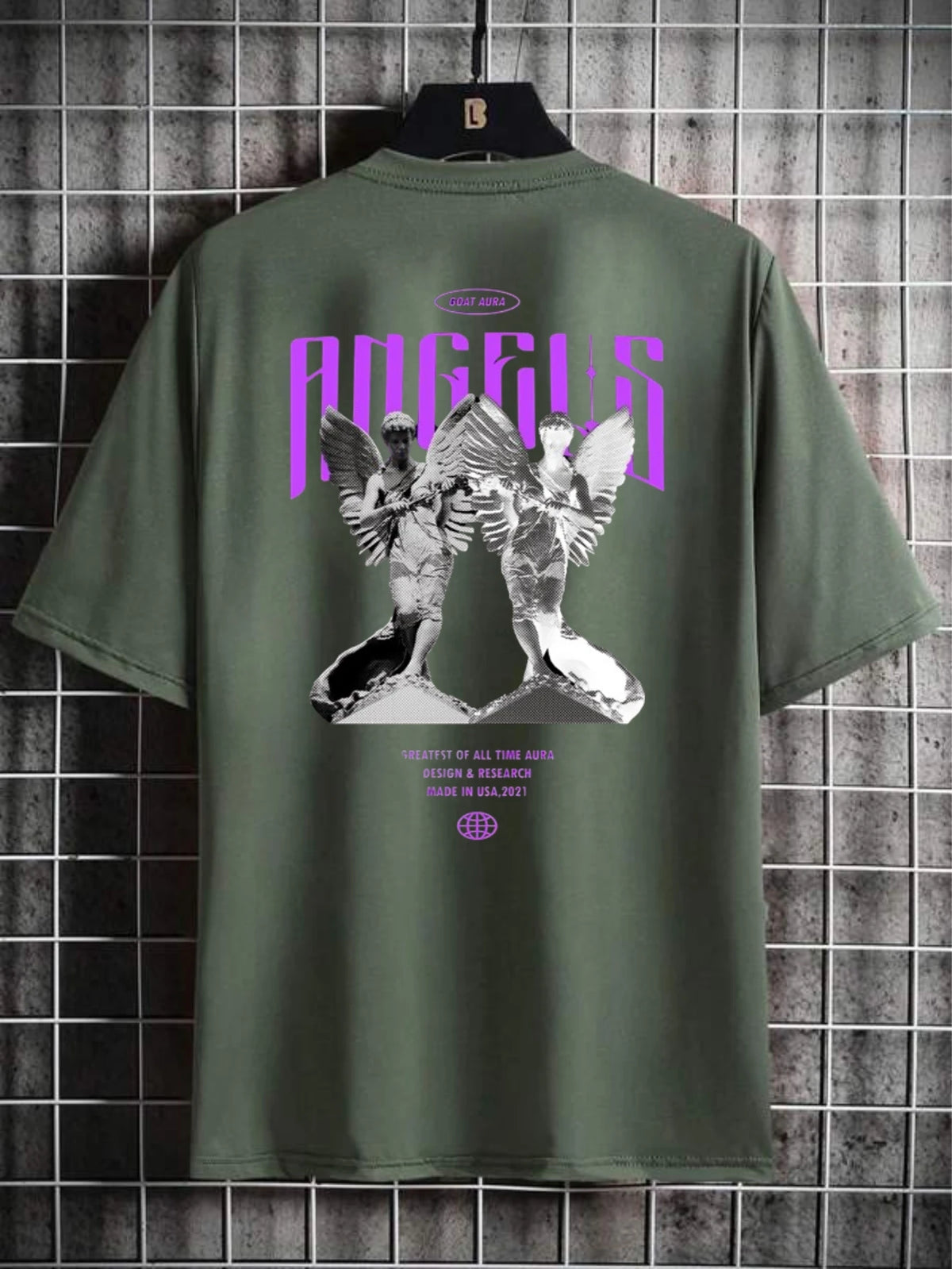 Camiseta Masculina Streetwear Algodão Estampada Angels