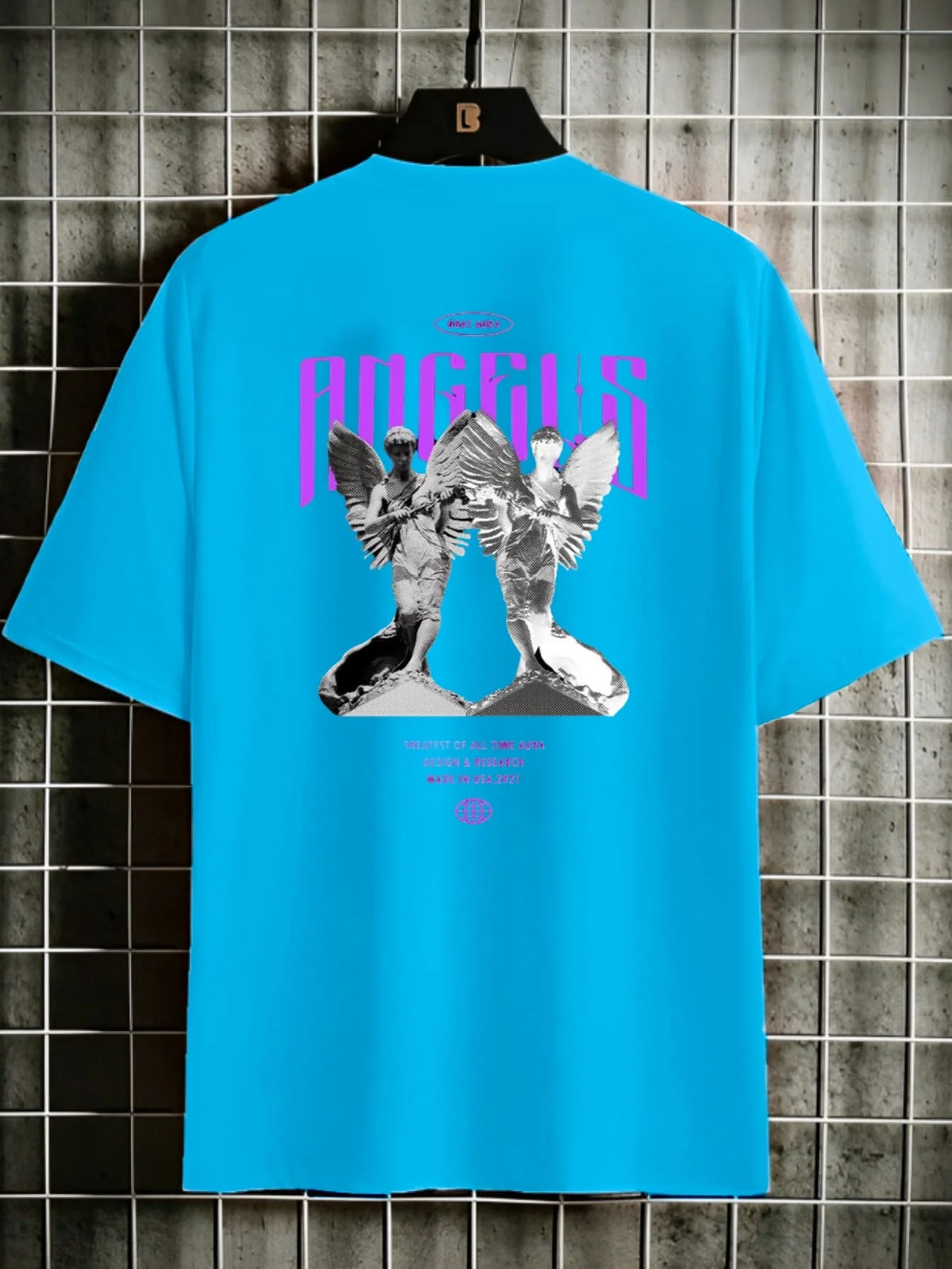 Camiseta Masculina Streetwear Algodão Estampada Angels