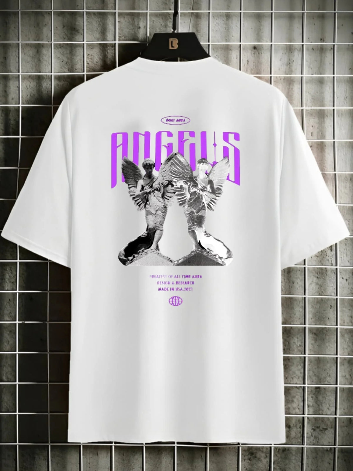 Camiseta Masculina Streetwear Algodão Estampada Angels