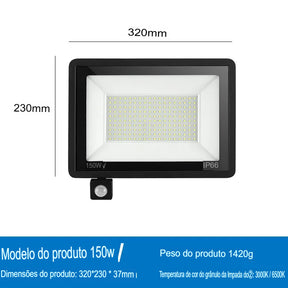 Holofotes LED Sensor de movimento PIR IP66 à prova d'água