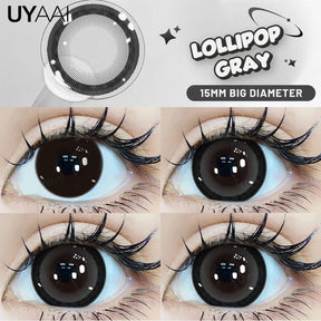 UYAAI 15mm Big Diameter Black Lenses 14.5mm Lenses  Colored Contact Lenses for Eyes Big Eye Lenses Natural Look Lenses