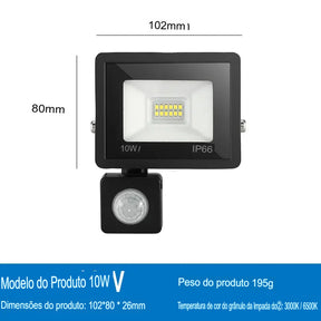 Holofotes LED Sensor de movimento PIR IP66 à prova d'água
