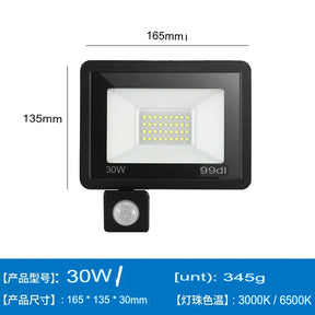 Holofotes LED Sensor de movimento PIR IP66 à prova d'água
