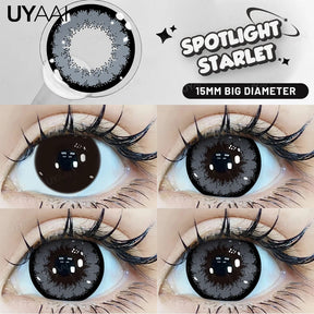 UYAAI 15mm Big Diameter Black Lenses 14.5mm Lenses  Colored Contact Lenses for Eyes Big Eye Lenses Natural Look Lenses