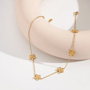 Colar De Pingente Flor  Bolinhas