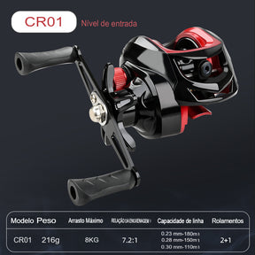 Carretel Baitcasting de alta velocidade