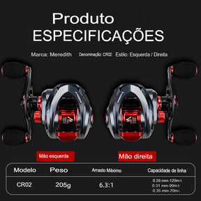 Carretel Baitcasting de alta velocidade