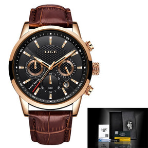 Relógio masculino Luxury LIGE: Elegância e Sofisticação para Todas as Ocasiões