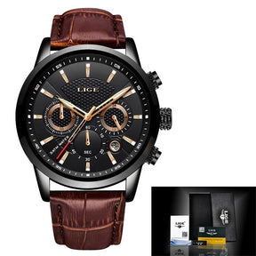 Relógio masculino Luxury LIGE: Elegância e Sofisticação para Todas as Ocasiões
