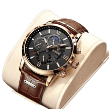 Relógio Masculino Lige Ocean King Tok Novidades Dourado Executivo China 