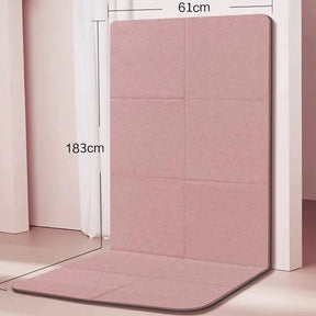 Tapete de Yoga Pilates Ginástica Fitness Antiderrapante Tok Novidades 183x61x0.6cm Rosa 