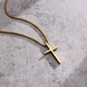 Colar Aço Inoxidável Crucifixo Fino