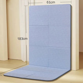 Tapete de Yoga Pilates Ginástica Fitness Antiderrapante Tok Novidades 183x61x0.6cm Azul 