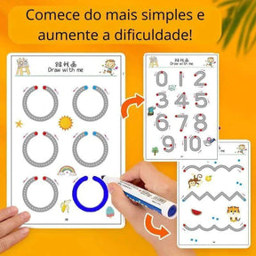 Caderno de Traço e Desenho Infantil - Livro Mágico