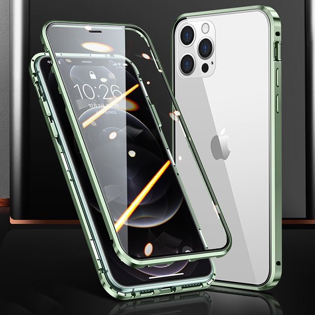 Case de Vidro Iphone, Dupla Face com Armação de Metal: Proteção Total para o seu iPhone - Universo Amei