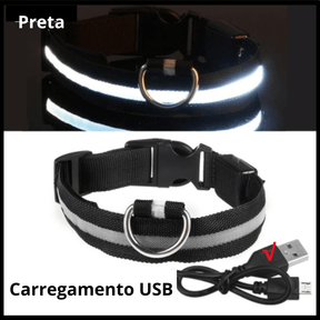 Coleira Luminosa de Led Recarregável: Garanta a Segurança do seu Cão em Passeios Noturnos