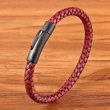 Pulseira de Couro - Tecido a mão